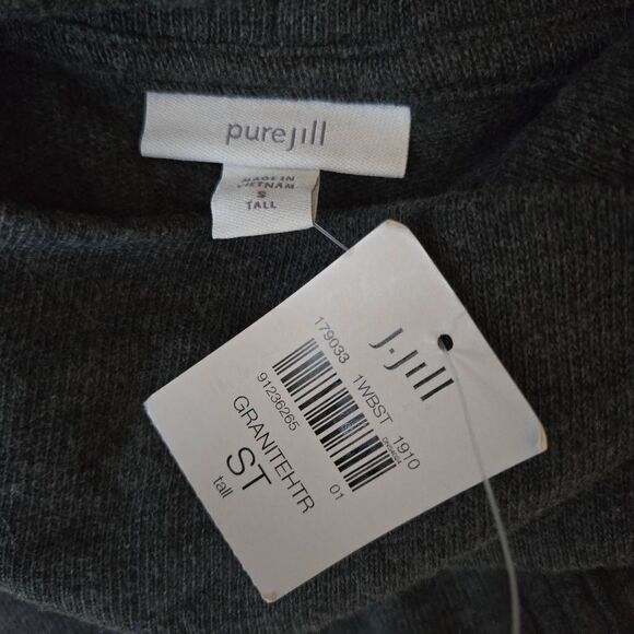 Pure J. Jill Gray Cowl Neck 3/4 Sleeves Tunic Sweater Size Small Tall New - Picture 4 of 5